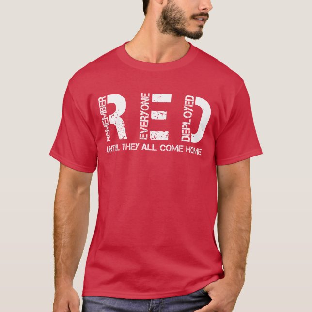 Camiseta Sexta-feira VERMELHA Lembre-se de todos os militar (Frente)