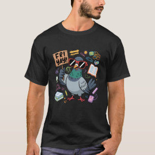 Camiseta Sexta-feira Yay Pombos Engraçados Professor Aluno