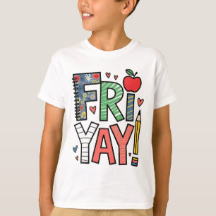 Camiseta Sextou Feliz Sexta-feira Vibrações de Fim de Seman