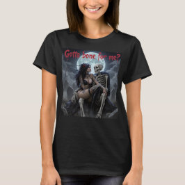 Camiseta Sexy de Halloween - "Tem um Osso para Mim