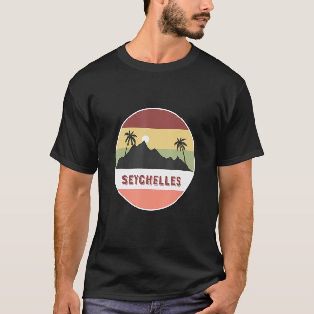 Camiseta Seychelles Mountain And Palms (Frente)