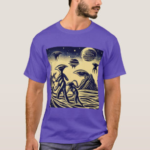 Camiseta SF - Aliens Em Um Pavimento Estranho 1