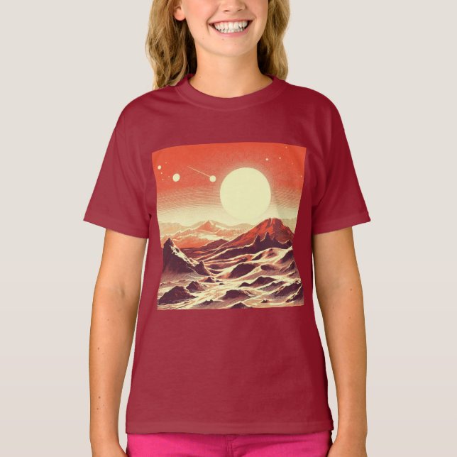 Camiseta SF Mars Landscape Woodcut 2 (Frente)