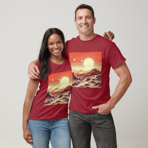 Camiseta SF Mars Landscape Woodcut 2