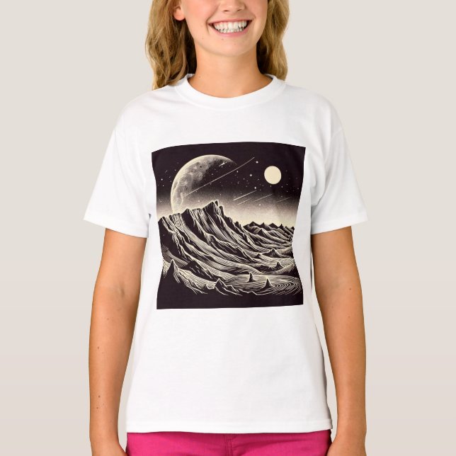 Camiseta SF Mars Landscape Woodcut 3 (Frente)