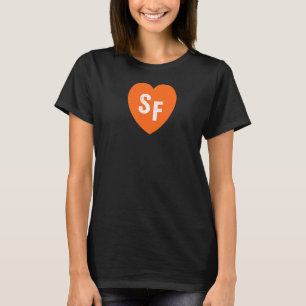 Camiseta Sf San Fran Love Orange Heart Cute San Francisco C