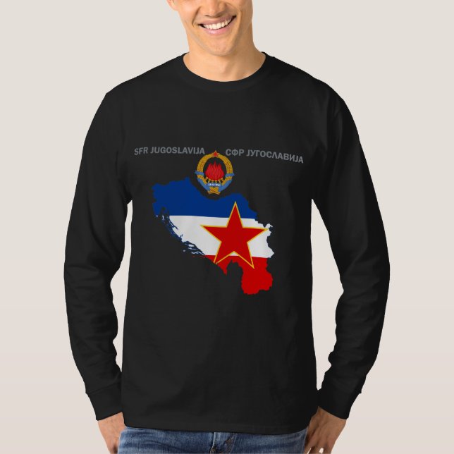 Camiseta SFR Jugoslávia - Mapa - Emblem - Sinalizador (Frente)