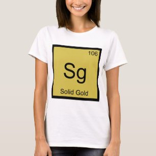 Camiseta Sg - Símbolo de Elemento Químico Dourado Sólido