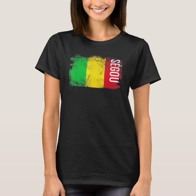 Camiseta Sgou Mali Bandeira Para Homens Malianos Mulheres C (Frente)