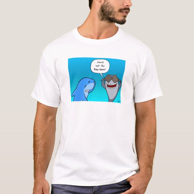 Camiseta Shaaark com o t-shirt dos óculos de sol do raio de (Frente)