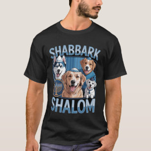 Camiseta Shabbark Shalom Hanukkah Menorá Judaica para Cães