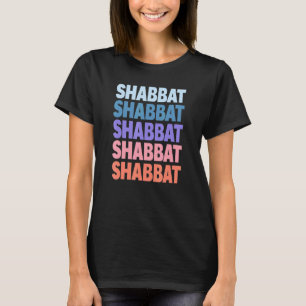 Camiseta Shabbat de Texto Repetido Moderno