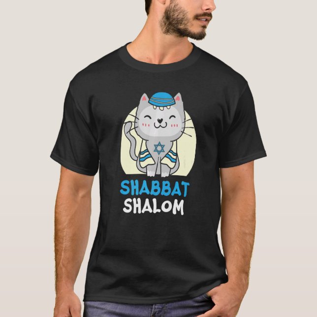 Camiseta Shabbat Shalom Cat Judaísmo Yom Kippur (Frente)