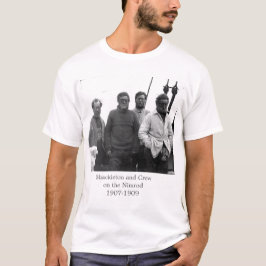 Camiseta Shackleton e grupo na imagem antárctica do Nimrod