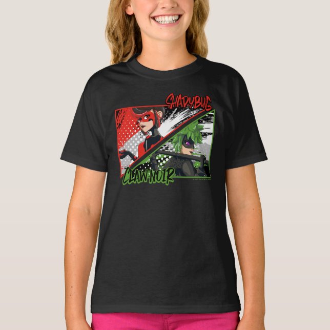 Camiseta Shadybug & Claw Noir Miraculoso Reverso (Frente)