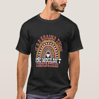 Camiseta Shaina Nome Leopardo Shaina Citação Shaina