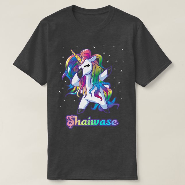 Camiseta SHAIWASE Unicorn Oferece Presentes Para Garotas De (Frente do Design)
