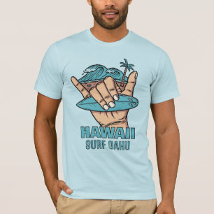 Camiseta Shaka do Surf de Localização e Nome Personalizado