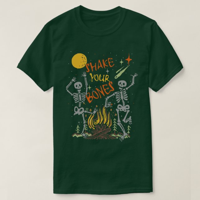 Camiseta Shake Your Bones Music Festival Jam Halloween Show (Frente do Design)