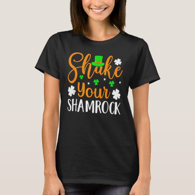 Camiseta Shake Your Shamrock St Patrick's Day Shamrock Leaf (Frente)