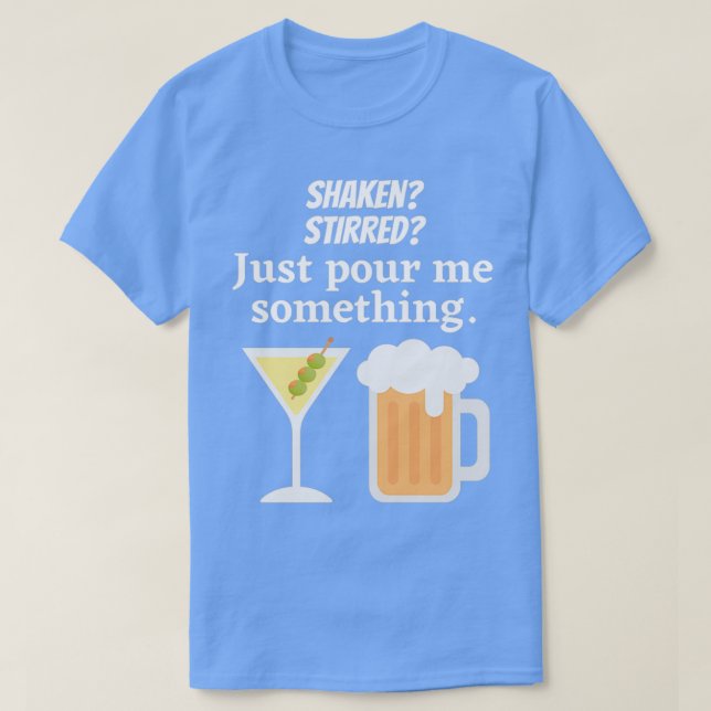 Camiseta Shaken Stirred, me dê algo (Frente do Design)