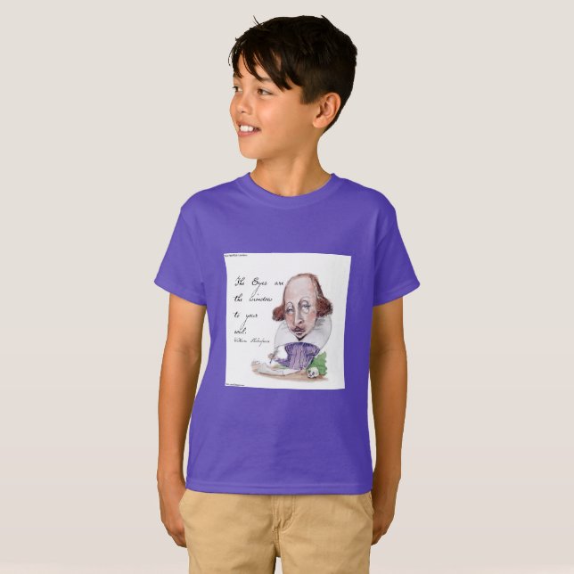 Camiseta Shakespeare Caricature & Tempest Quote Boys (Frente Completa)