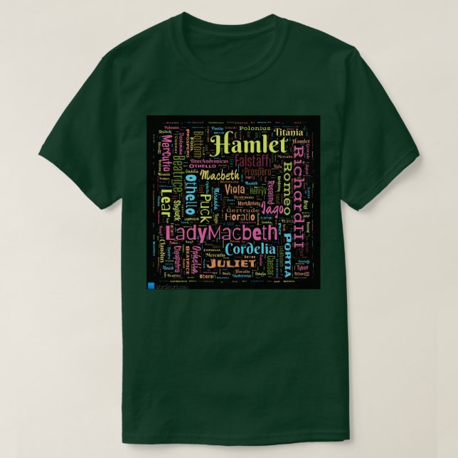 Camiseta Shakespeare Cast of Characters (Frente do Design)