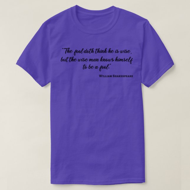 Camiseta Shakespeare Cote Wise E Fool III (Frente do Design)