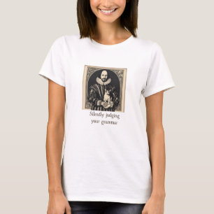 Camiseta Shakespeare e Cat Silenciosamente Julgando Mulhere