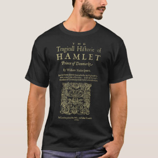 Camiseta Shakespeare, Hamlet. Versão de roupas escuras