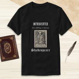Camiseta Shakespeare Introvertido Imagem Humorístico Divert