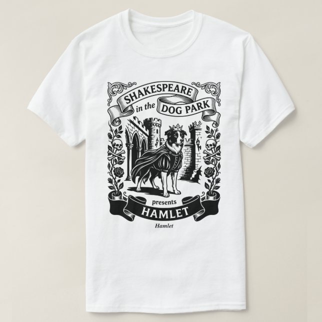 Camiseta Shakespeare no Parque dos Cães - Hamlet (Frente do Design)