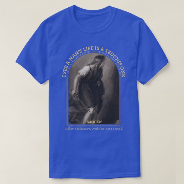 Camiseta Shakespeare, poeta renascentista estagiário inglês (Frente do Design)