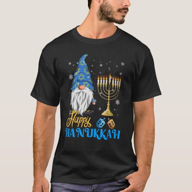 Camiseta Shalom Gnome Happy Hanukkah Chanukah (Frente)