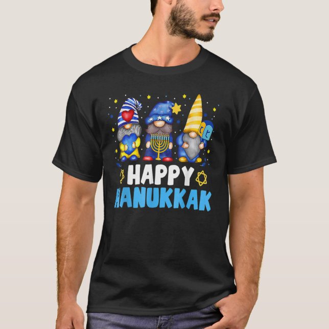 Camiseta Shalom Gnome Happy Hanukkah Chanukkah Jewish Dreid (Frente)