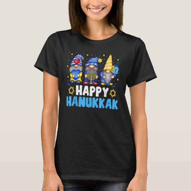 Camiseta Shalom Gnome Happy Hanukkah Chanukkah Jewish Dreid (Frente)