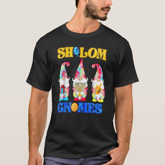 Camiseta Shalom Gnomes Happy Chanukkah Menorah Hanukkah Jew (Frente)