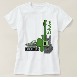 Camiseta Sham Rock. Rua Tema Música. Dia de Patrick