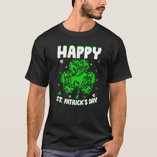 Camiseta Shamrock Boxer Dog Rua Patrick S Day Irish Costume (Frente)