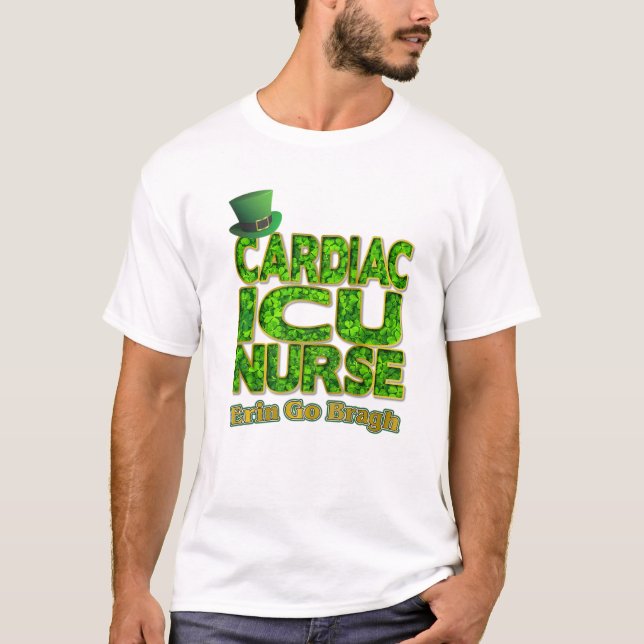Camiseta Shamrock Cardiac ICU Nurse (Frente)