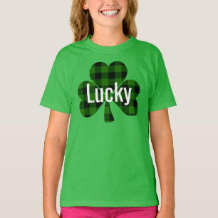 Camiseta Shamrock clássico verde xadrez preta