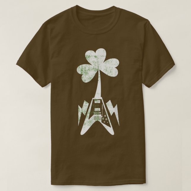 Camiseta Shamrock clover electric rock guitar st patricks d (Frente do Design)