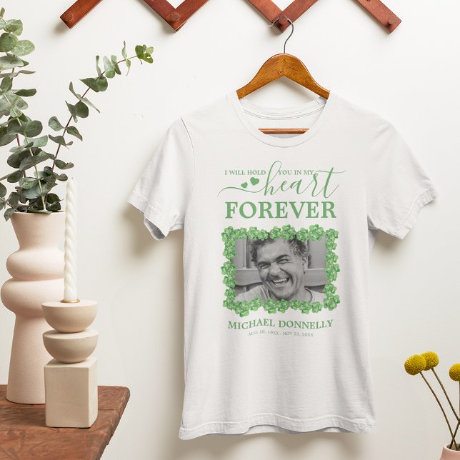 Camiseta Shamrock Clover Memorial Photo T Shirt (Criador carregado)