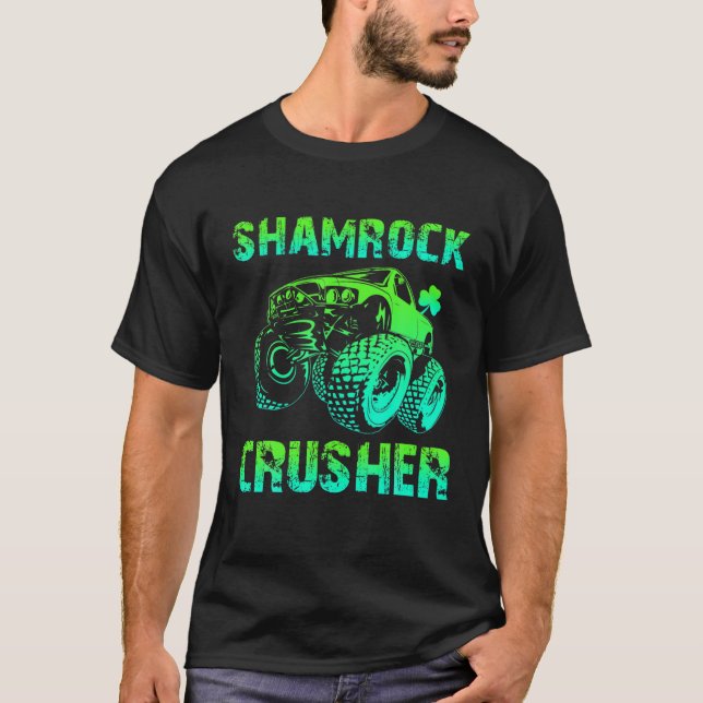 Camiseta Shamrock Crusher Truck Dirigindo Ruas De Shamrocks (Frente)