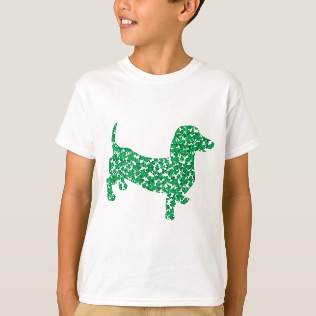 Camiseta Shamrock Dachshund (Frente)