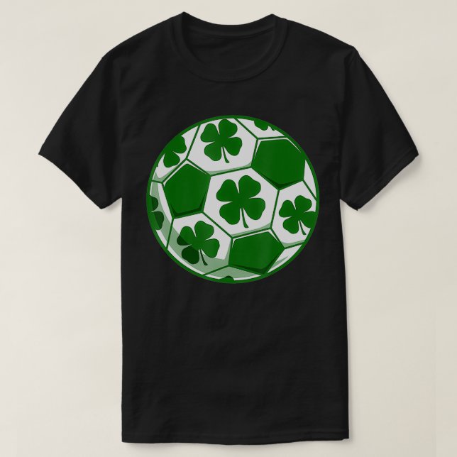 Camiseta Shamrock de Dia de São Patrício de bola de futebol (Frente do Design)