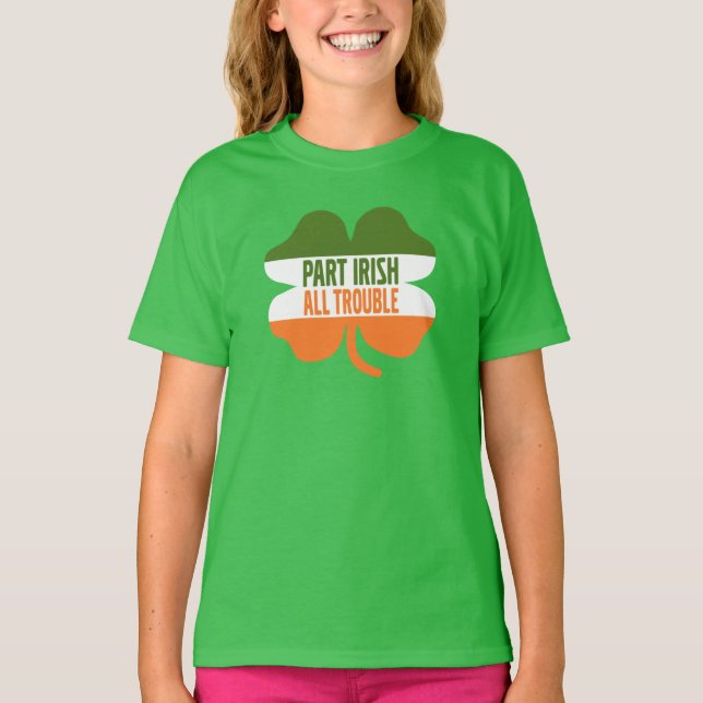 Camiseta Shamrock de Dia de São Patrício - Part Irish All T (Frente)