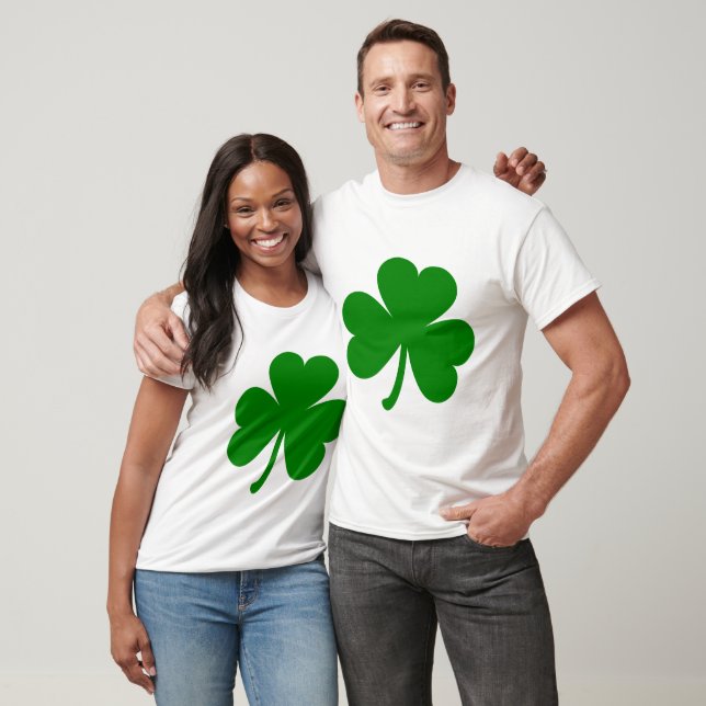 Camiseta Shamrock de Dia de São Patrício Verde Sortudo (Unissex)
