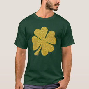 Camiseta Shamrock de efeito Dourado do Dia de São Patrício 