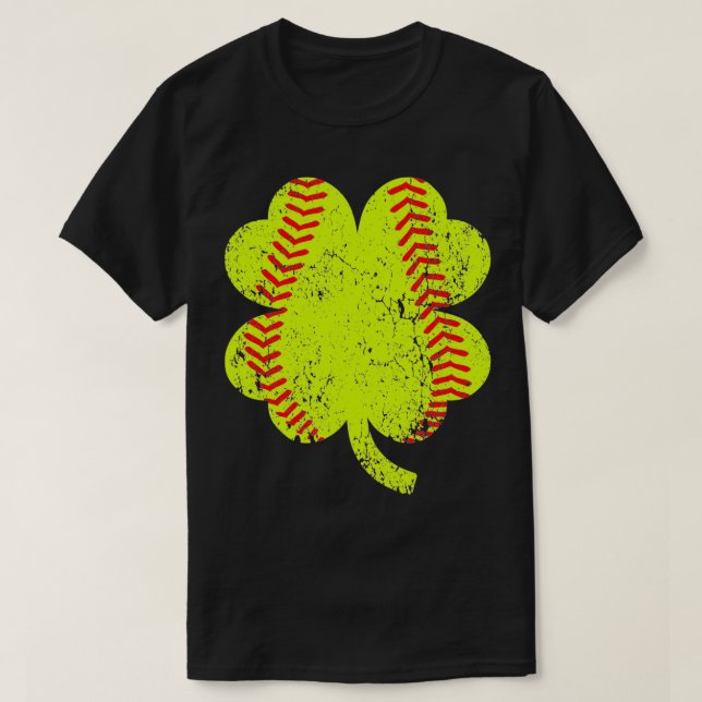 Camiseta Shamrock de Softball Quatro Dia de São Patrício de (Frente do Design)